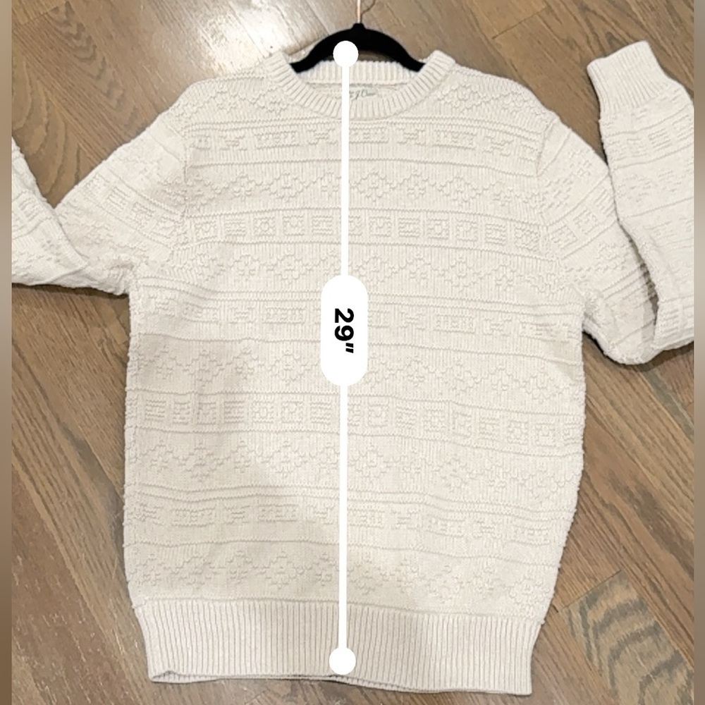 J. Crew Cable Knit Sweater cream fisherman style L classic prep nautical coastal - Picture 7 of 7